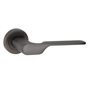 Poignée en zamak modèle 640 avec rosace ronde finition graphite pour portes
