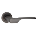 Poignée en zamak modèle 640 avec rosace ronde finition graphite pour portes