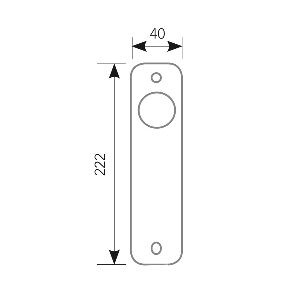 Béquille double sur plaque ovale avec bouton plat en acier inoxydable modèle 008