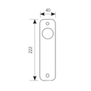 Béquille double sur plaque ovale avec bouton plat en acier inoxydable modèle 008