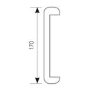 Poignée de tirage pour porte en bois ou en verre, entraxe 170mm, modèle 434