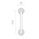 Béquille de tirage en aluminium avec rosace ronde finition nickel satiné modèle 530A