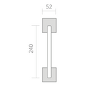 Béquille de porte en zamak finition graphite avec rosace carrée, modèle 844
