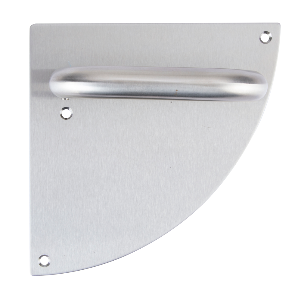 Poignée de porte modèle "4002" en acier inoxydable avec plaque semi-circulaire