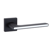 Poignée en zamak modèle 810N avec rosace carrée finition noire pour portes