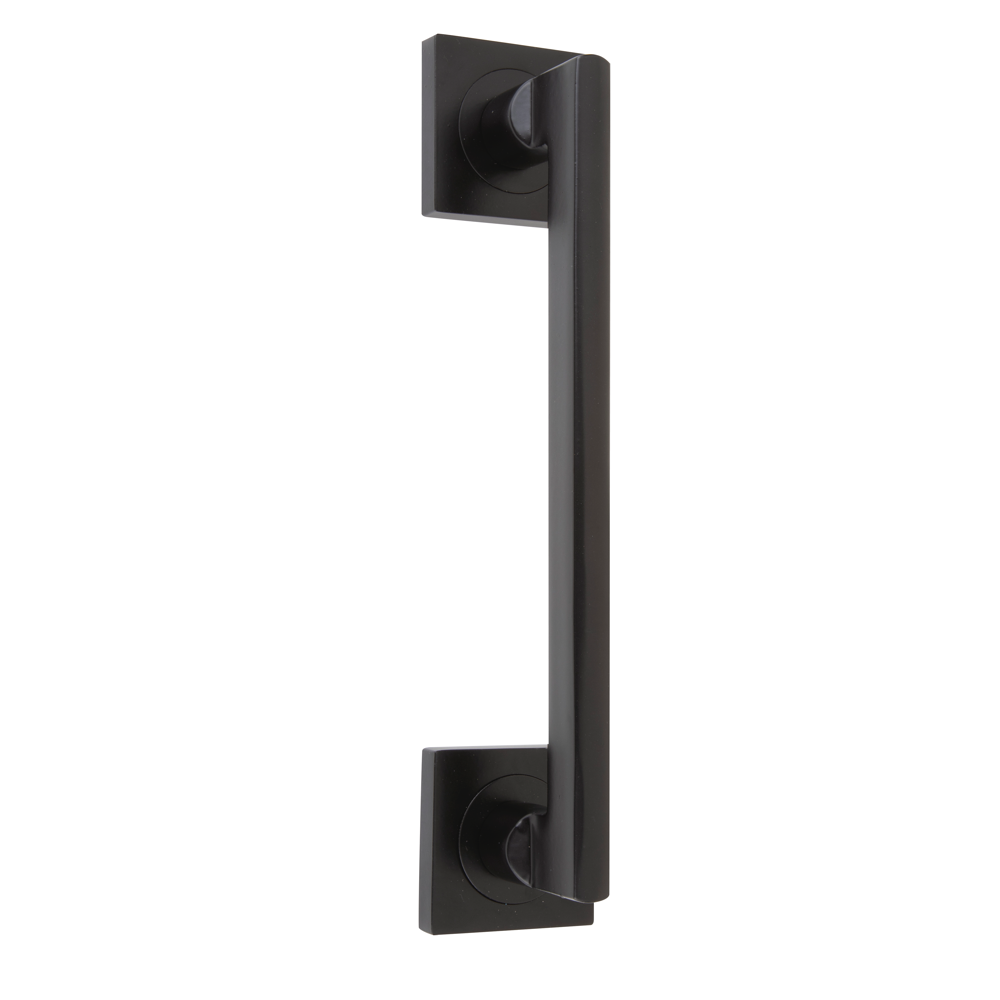 Béquille de porte en aluminium avec rosace carrée finition noire modèle 534N