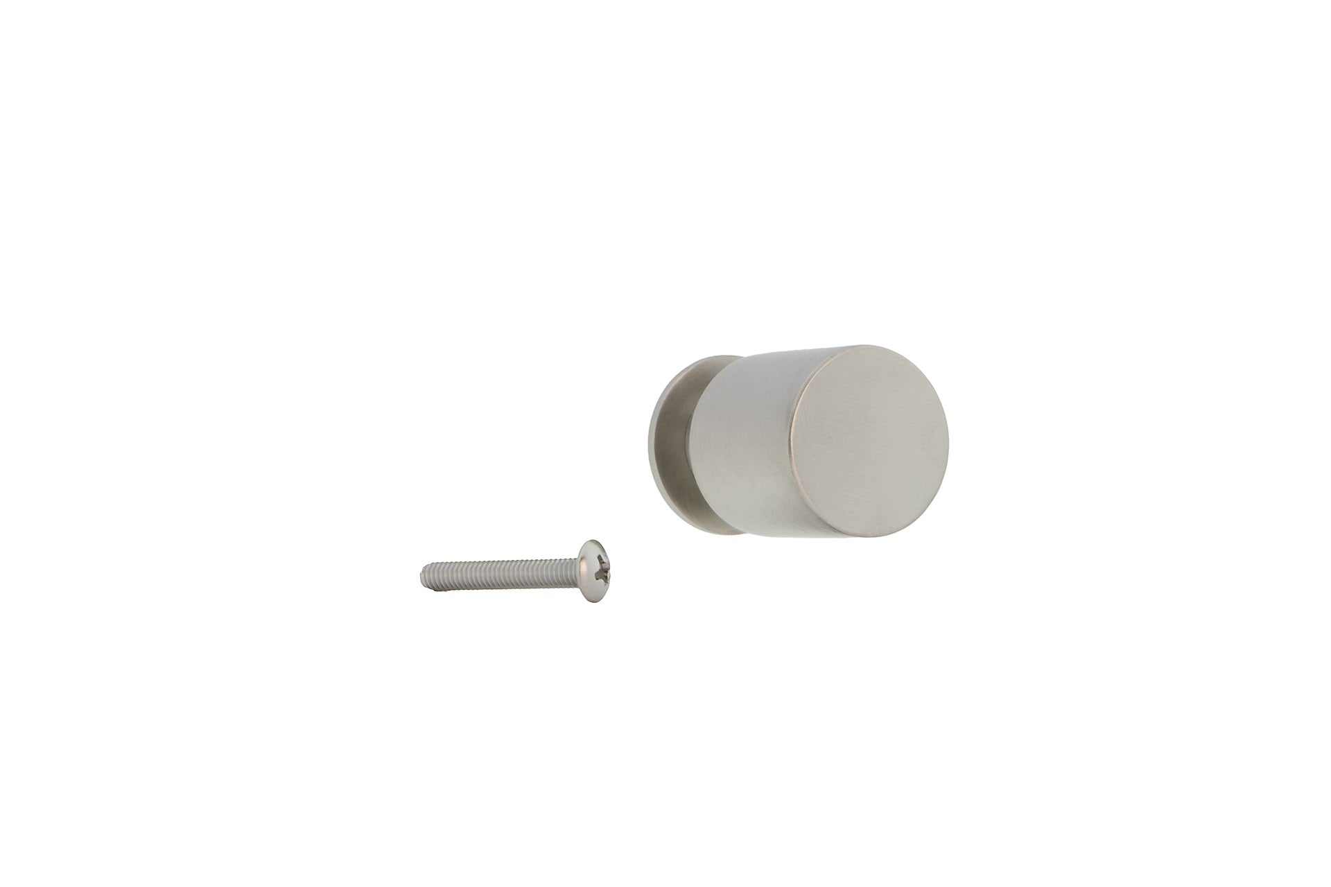 Petit bouton cylindrique en acier inoxydable avec col pour meubles et armoires