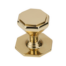 Bouton de porte octogonal en laiton finition doré brillant pour portes d'entrée