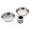 Kit poignée cuvette ronde finition nickel satiné pour portes coulissantes