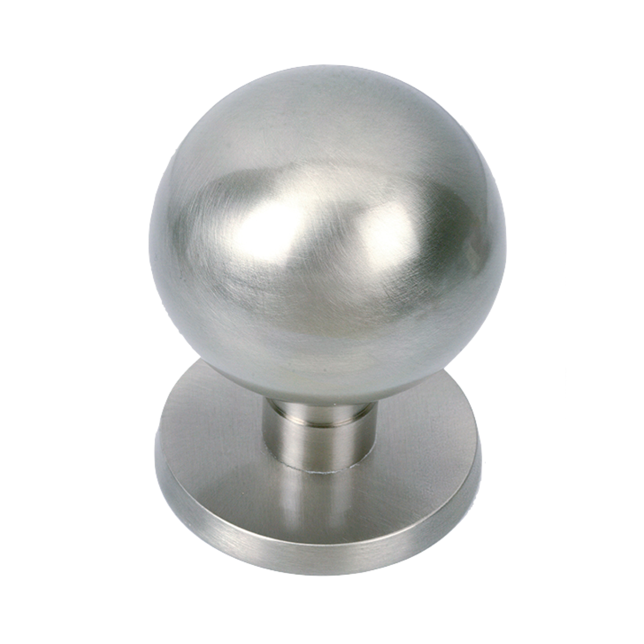 Bouton de porte rond en laiton, finition nickel satiné, pour portes d'entrée