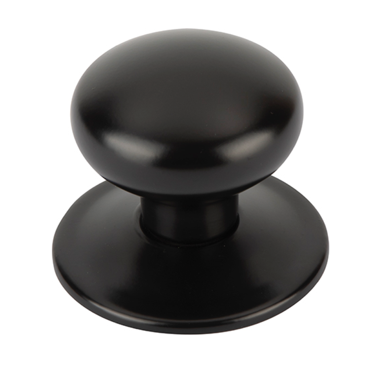 Bouton de porte en zamak en forme de champignon, finition noire, pour portes d'entrée