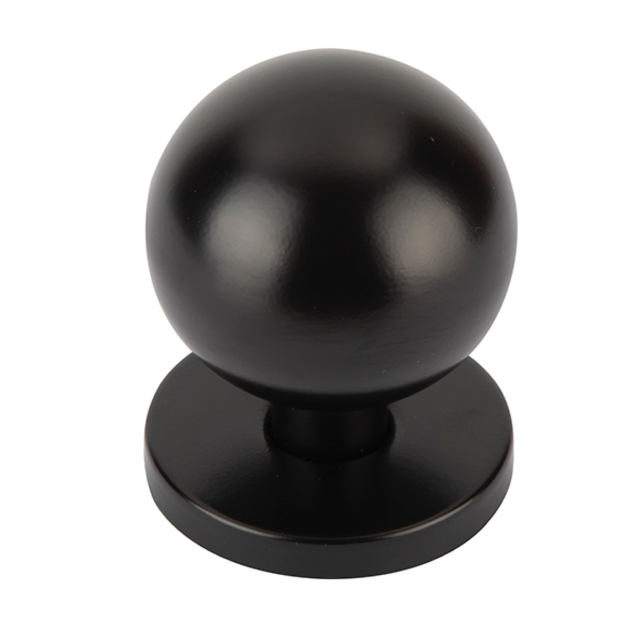 Bouton de porte rond en zamak finition noire pour portes d'entrée