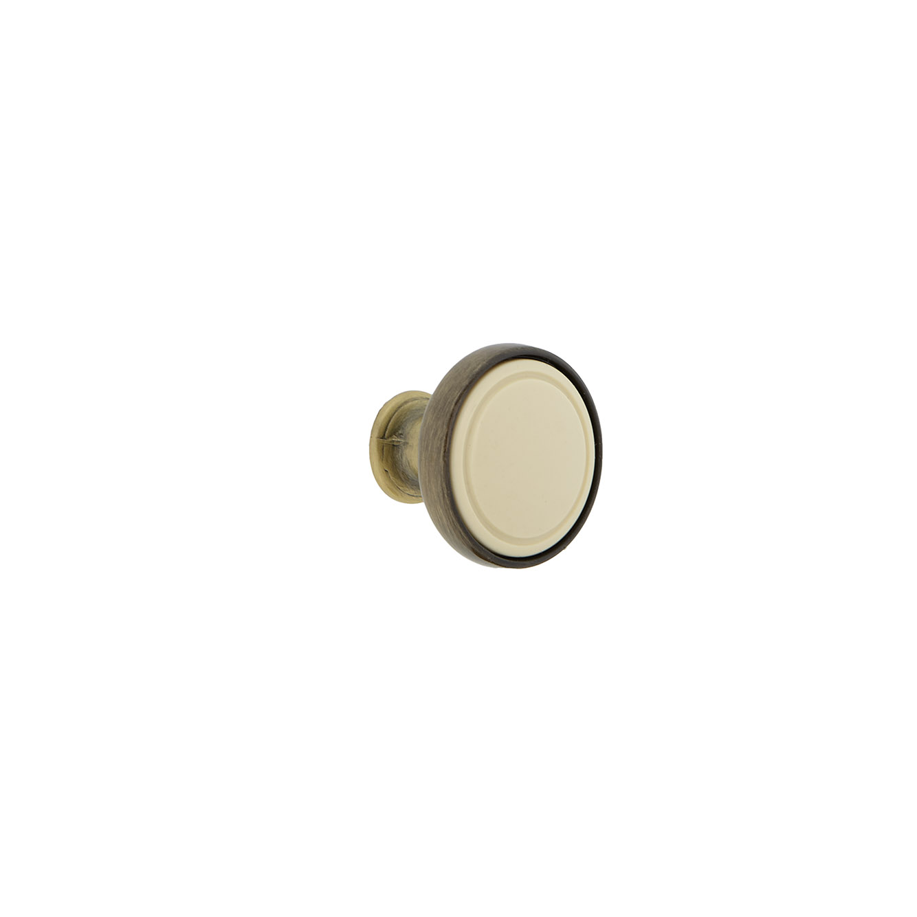Bouton de meuble rond en forme de champignon, finition cuir et porcelaine