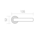 Poignée de porte "110" en aluminium avec rosace ronde finition nickel satiné