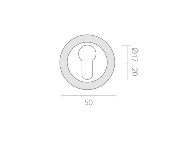 Bocallave de roseta redonda oval y pera de zamak negro ø52 mm para puertas