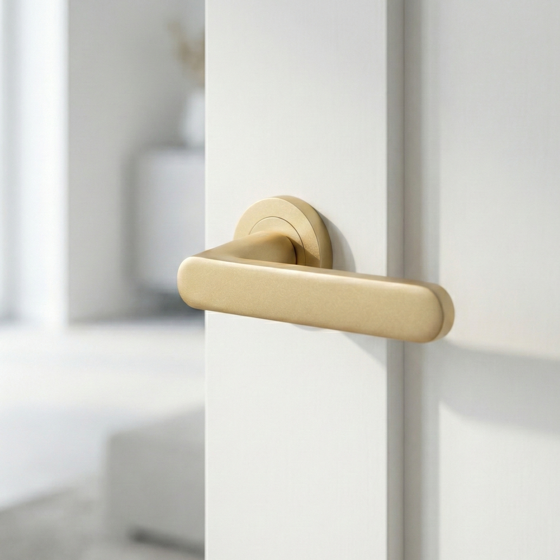 Bouton de porte à rosace ronde en aluminium R-210 doré mat