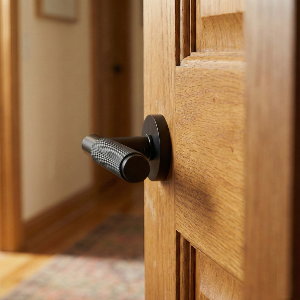 Bouton de porte rond en Zamak noir RS-510