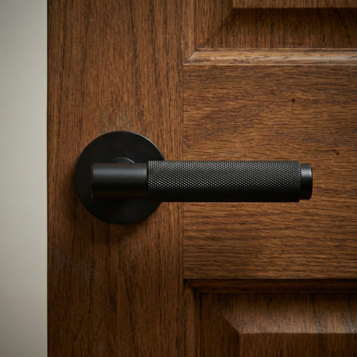 Bouton de porte rond en Zamak noir RS-510
