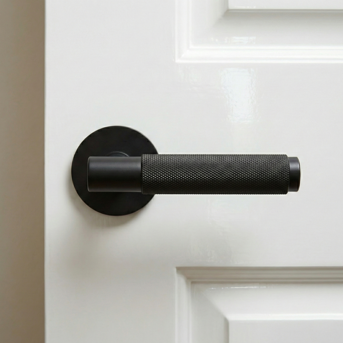 Bouton de porte rond en Zamak noir RS-510