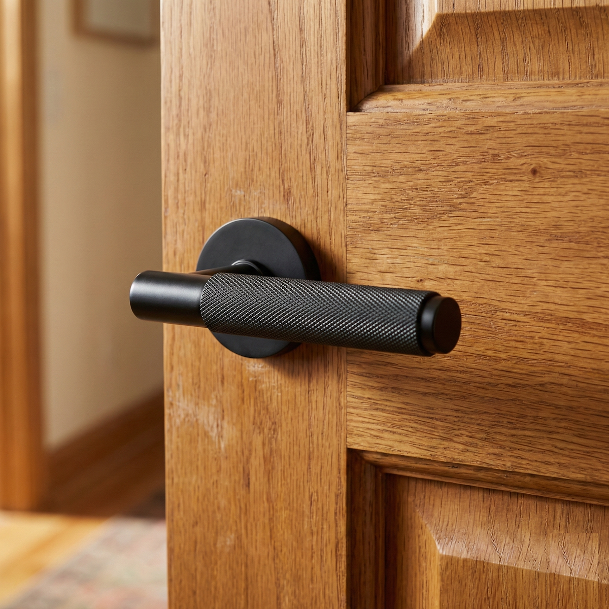 Bouton de porte rond en Zamak noir RS-510