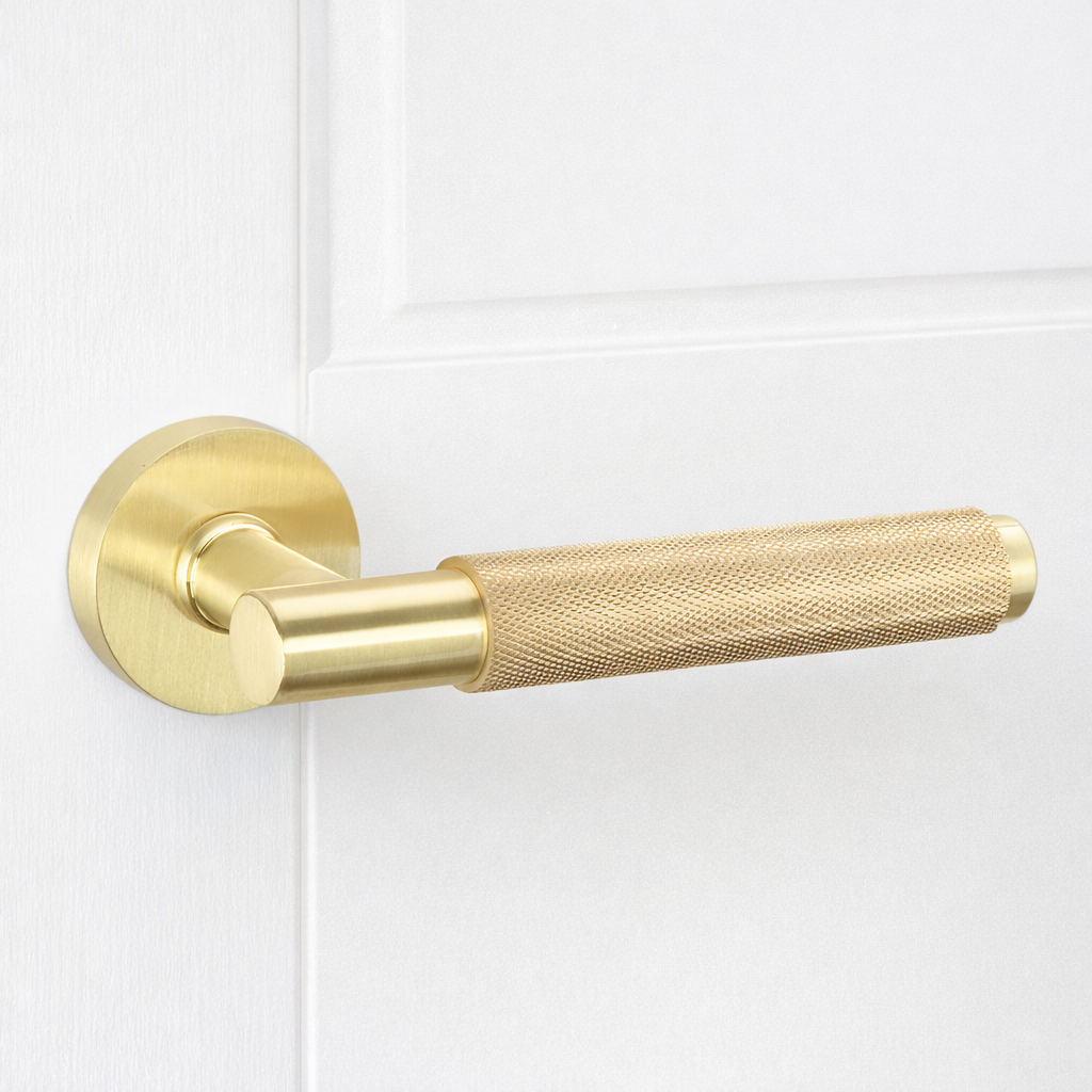 Bouton de porte à rosace ronde en Zamak doré Pepo