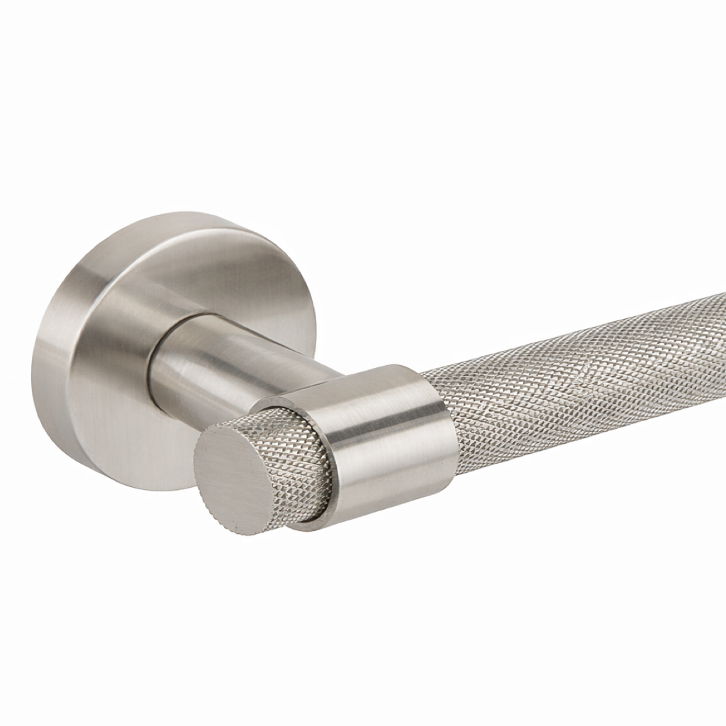 Béquille rosace ronde en Zamak Pepo nickel satiné