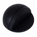 Butoir de porte adhésif NOIR semi-circulaire en zamak avec caoutchouc noir