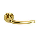 Bouton de porte « 2001 » en laiton avec petite rosace ronde dorée brillante