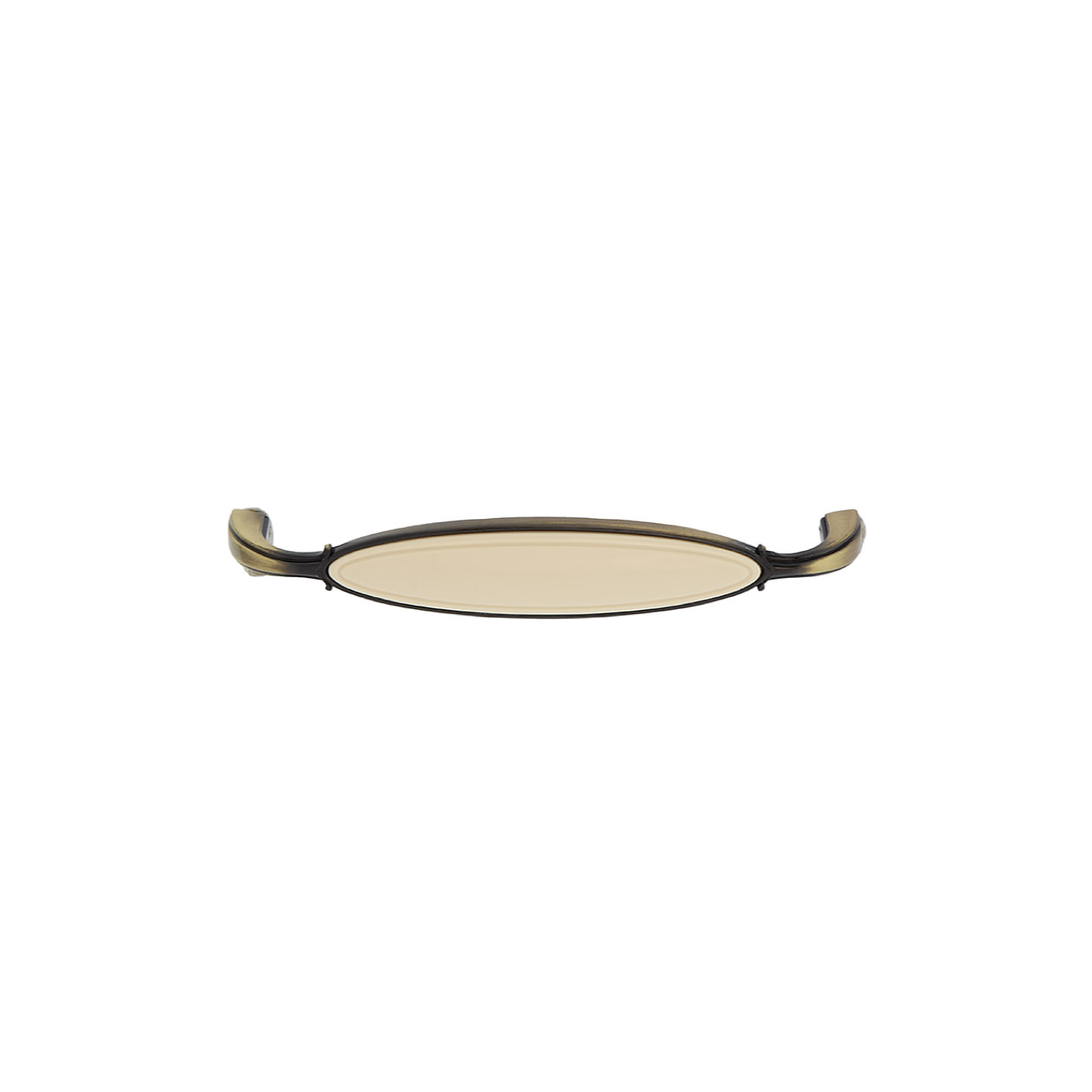 Poignée de meuble en cuir et porcelaine 128mm entraxe