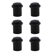 6 butées de porte cylindriques noires avec amortisseur en caoutchouc et 20 mm de diamètre