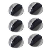6 butoirs adhésifs semi-circulaires en zamak avec caoutchouc noir pour portes