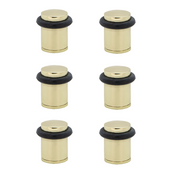 6 butées de porte cylindriques dorées avec amortisseur en caoutchouc et 20 mm de diamètre