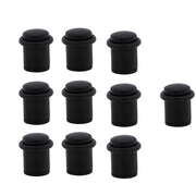10 butées de porte cylindriques noires avec amortisseur en caoutchouc et 20 mm de diamètre