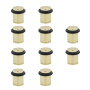 10 butées de porte cylindriques dorées avec amortisseur en caoutchouc et 20 mm de diamètre