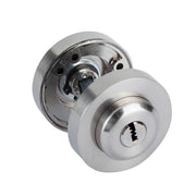 Cylindre à bouton rond pour verrouiller les portes à clé, finition nickel satiné