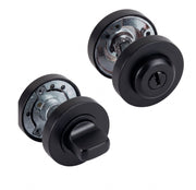 Cylindre à bouton rond pour portes avec clé, finition noire de 50 mm
