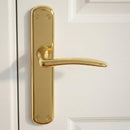 Poignée de porte modèle "6601" avec plaque ovale en zamak finition doré brillant