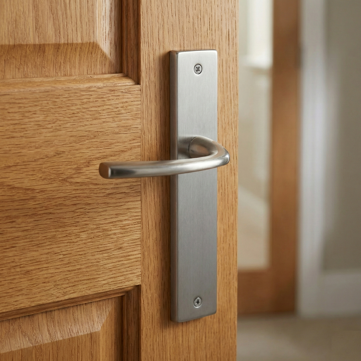 Poignée simple modèle '700' en zamak finition nickel satiné pour portes