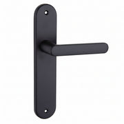 Poignée de porte sur plaque ovale en aluminium 250x48 mm noire pour intérieur