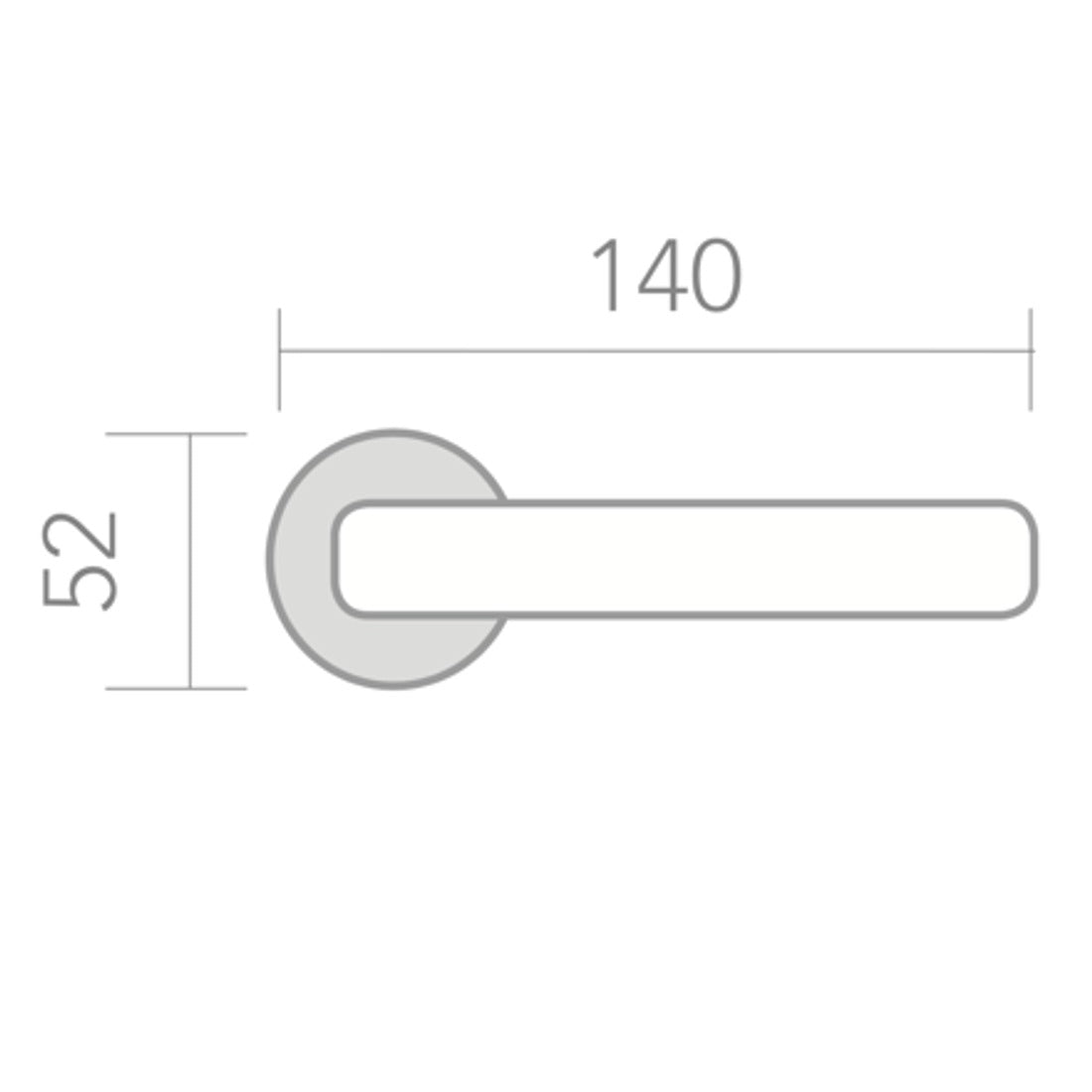 Manilla modelo '250' curva con Roseta Redonda de Zamak para puertas (HD)