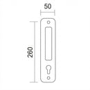 Béquille double sur plaque modèle 8004 en acier inoxydable finition noire avec trou de clé